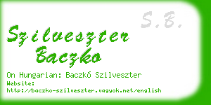 szilveszter baczko business card